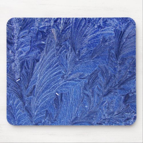 Blue Feather Print Mouse Pad