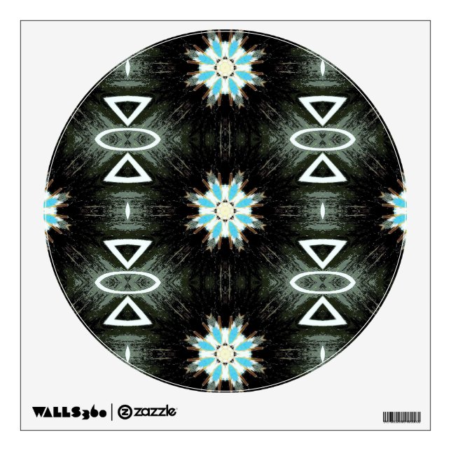 blue feather star-burst wall sticker (Front)