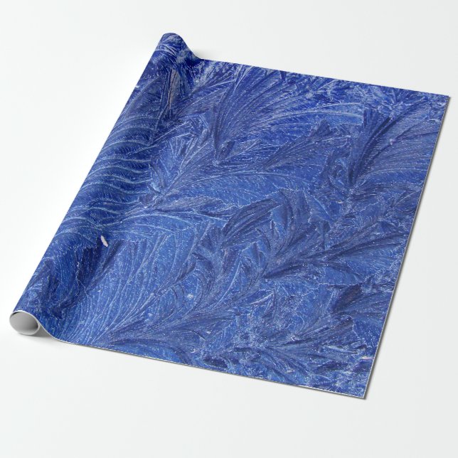 Blue Feather Wrapping Paper (Unrolled)