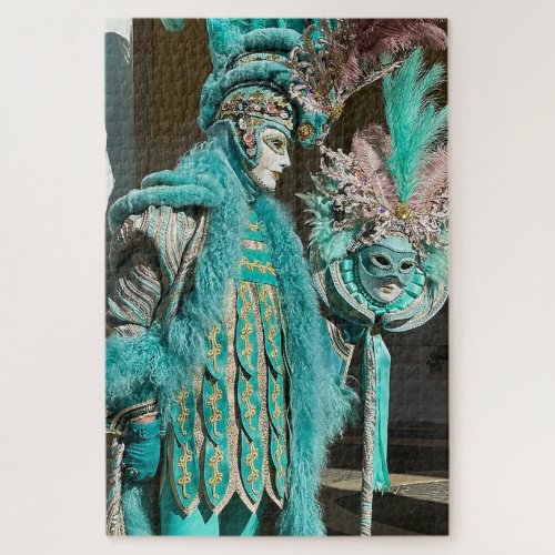 Blue Feathered Man Venice Carnivale Puzzle 