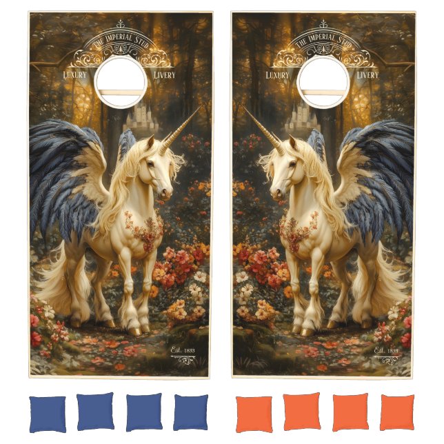 Blue Feathered Pegasus Enchanted Forest Lawn Game (Set)