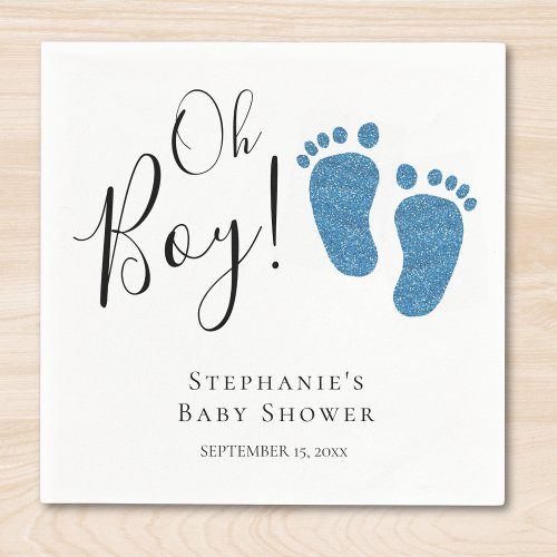 Blue Feet Baby Boy Baby Shower  Napkins