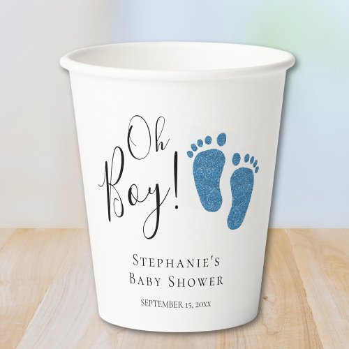 Blue Feet Baby Boy Baby Shower  Paper Cups