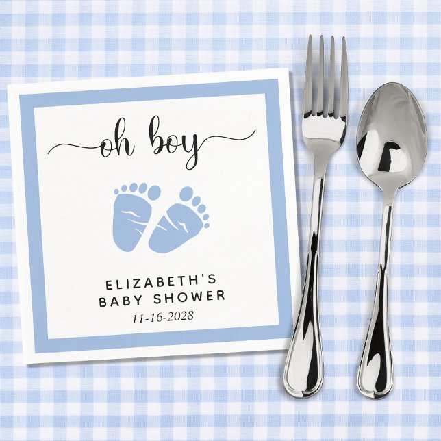 Blue Feet Baby Boy Shower Napkins (Creator Uploaded)