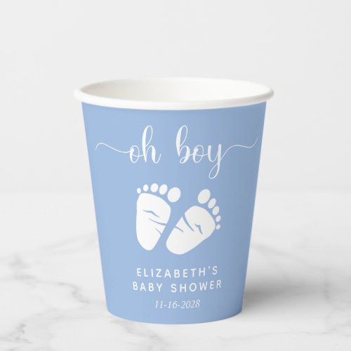 Blue Feet Baby Boy Shower Paper Cups