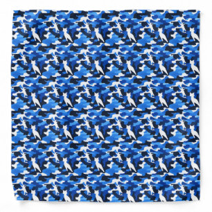 Blue Feline Camouflage (Pattern 1) Bandana
