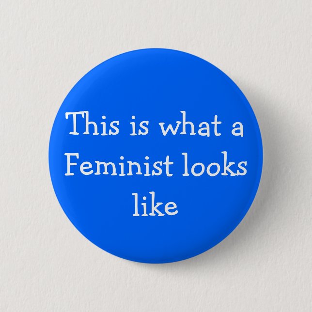 Blue Feminism pin (Front)