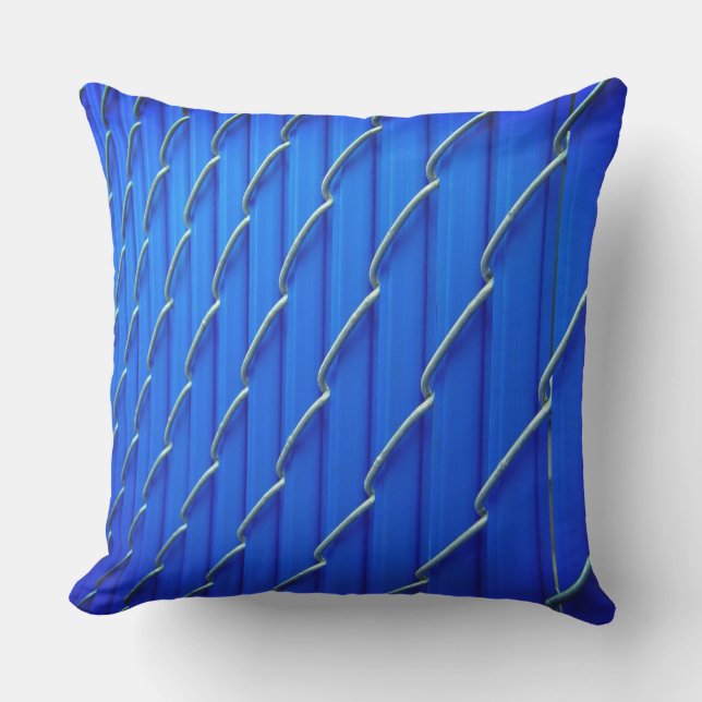 Blue Fence Outdoor Pillow (Front)