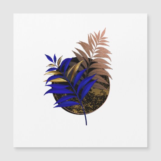 Blue fern on black circle (Front)