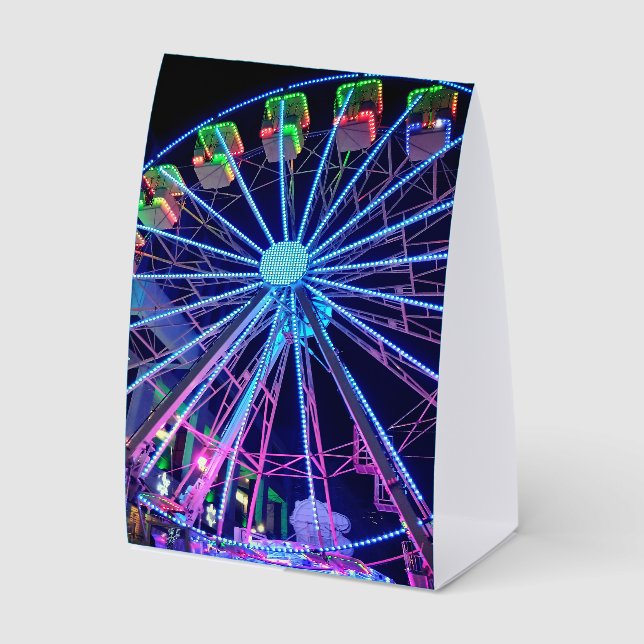 Blue Ferris wheel Paper Table Tent (Front)