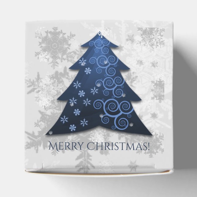 Blue Festive Christmas Tree Favor Box (Top)