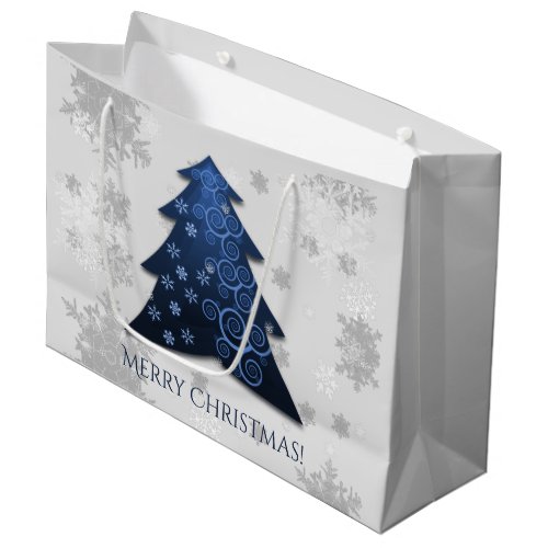 Blue Festive Christmas Tree Gift Bag