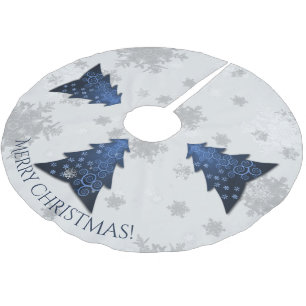 Blue Festive Christmas Tree Skirt