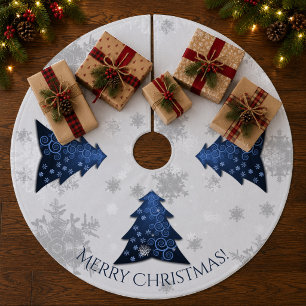 Blue Festive Christmas Tree Skirt