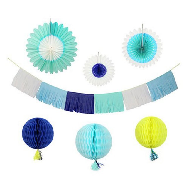 Blue Festive Garland Party Kit (Front)
