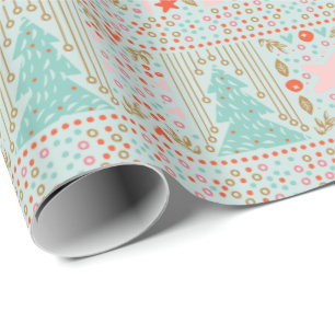 Blue Festive Pretty Christmas Gift Wrapping Paper
