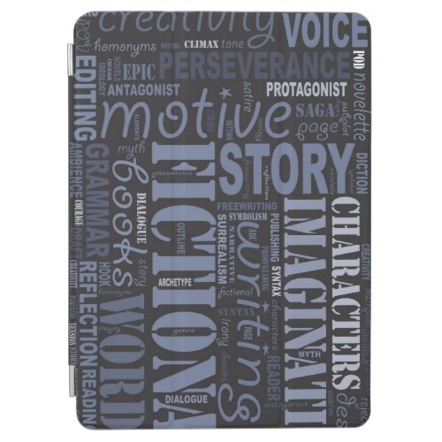 Blue Fiction Writers Word Art Notebook iPad Air Cover