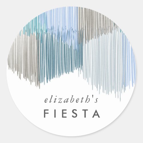 Blue Fiesta Fringe Classic Round Sticker