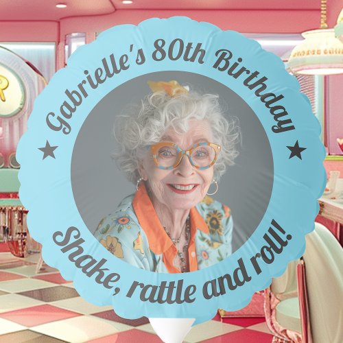 Blue Fifties Rockabilly Birthday Party Photo Balloon