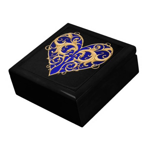 Blue Filigree Heart Gift Box