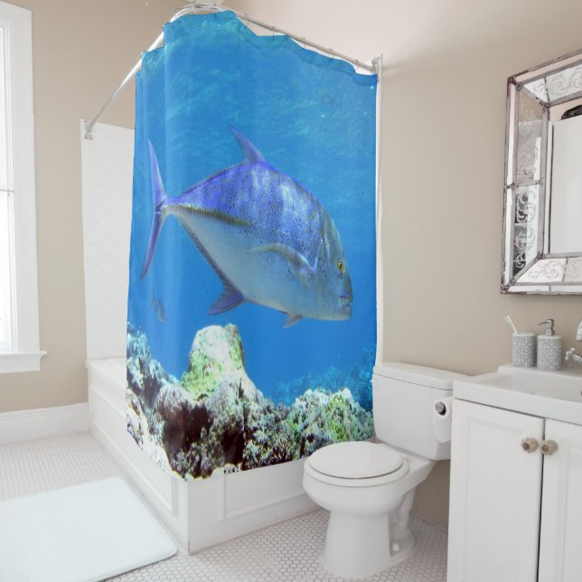 Blue Fin Tuna Fish Shower Curtain (In Situ)