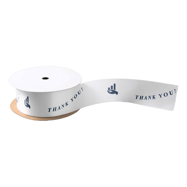 Blue Financial Planner Logo & Text Thank You! Satin Ribbon (Spool)