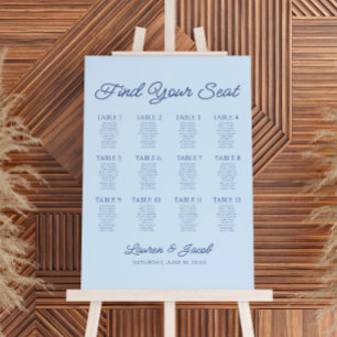 Blue Find Your Seat Wedding Seating Chart Foam Board