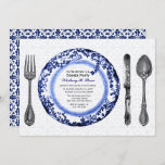 Blue Fine Dining Dinner Party Invitation at Zazzle