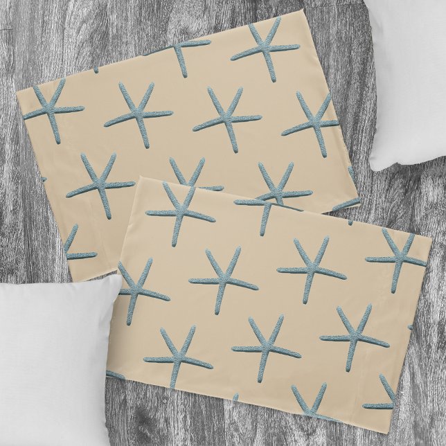 Blue Finger Starfish On Sand  Standard Pillow Case (Creator Uploaded)