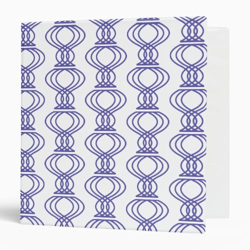 Blue Finial Pattern 3 Ring Binder