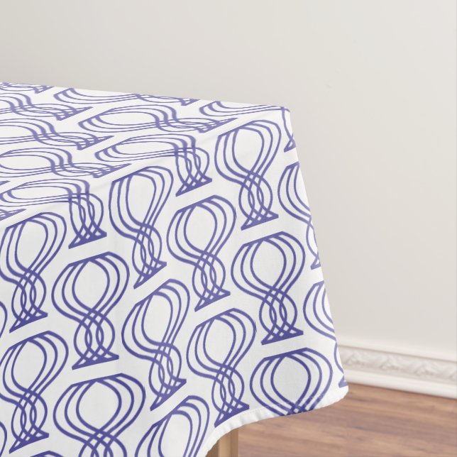 Blue Finial Pattern Tablecloth (In Situ)