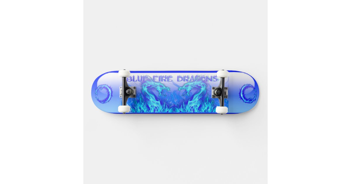 BLUE FIRE DRAGONS SKATEBOARD | Zazzle