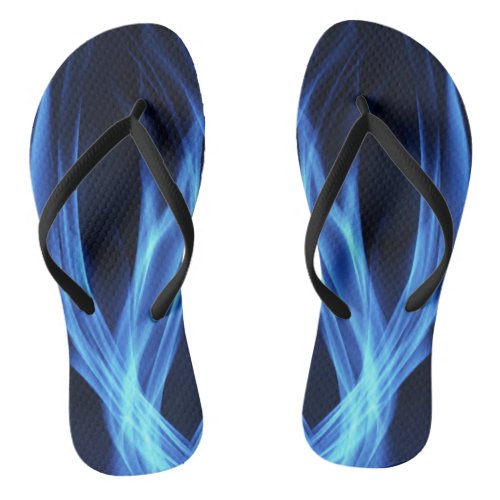 Blue Fire Flip Flops