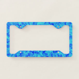 Blue Fire License Plate Frame