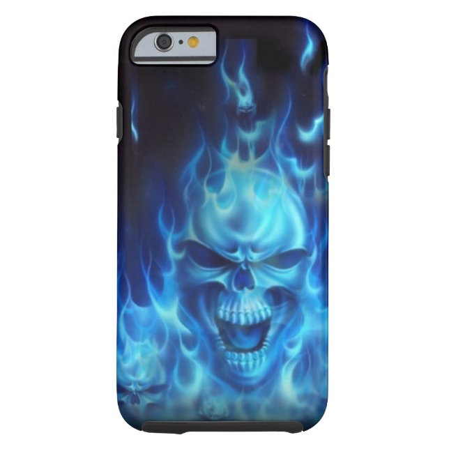 Blue Fire Skull Case-Mate iPhone Case (Back)