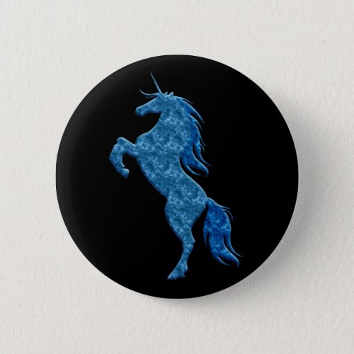 Blue Fire Unicorn Button