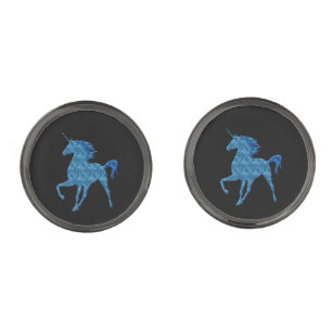 Blue Fire Unicorn Cufflinks
