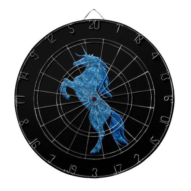 Blue Fire Unicorn Dart Board (Front)