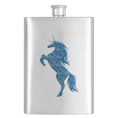 Blue Fire Unicorn Flask
