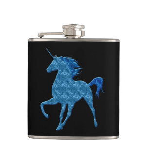 Blue Fire Unicorn Flask