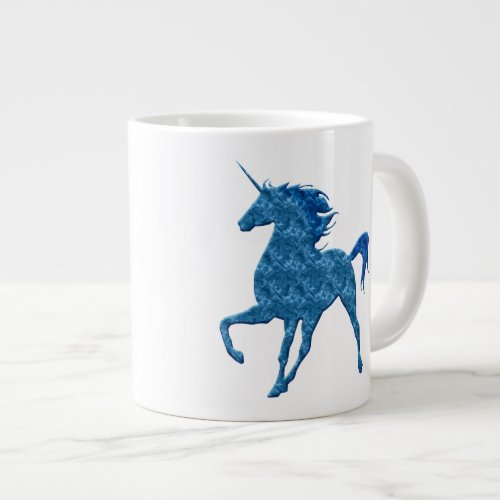 Blue Fire Unicorn Jumbo Mug