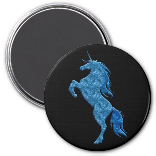 Blue Fire Unicorn Magnet