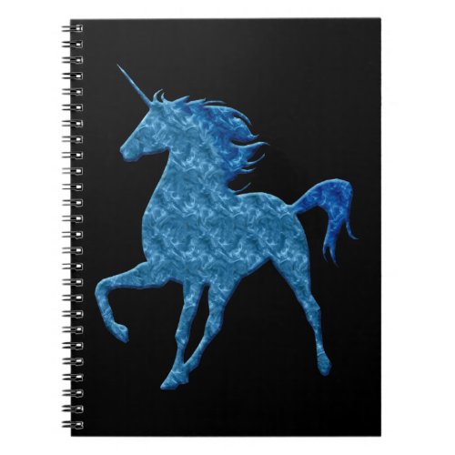 Blue Fire Unicorn Notebook