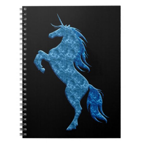Blue Fire Unicorn Notebook