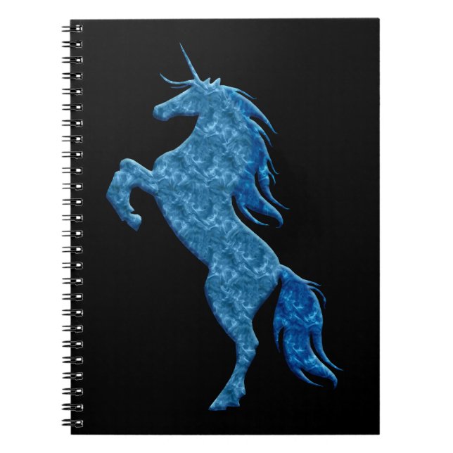 Blue Fire Unicorn Notebook (Front)