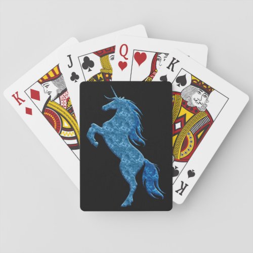Blue Fire Unicorn Playing Cards