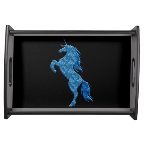 Blue Fire Unicorn Serving Tray