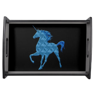 Blue Fire Unicorn Serving Tray