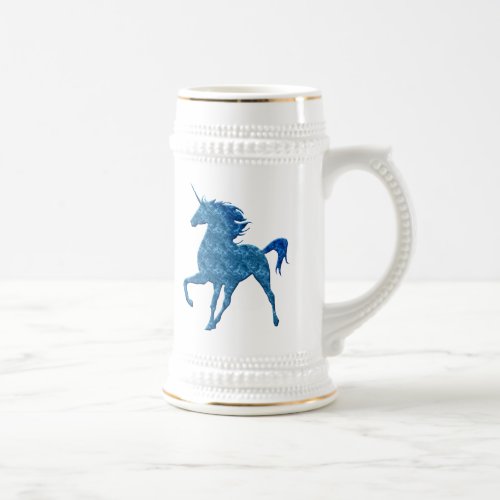 Blue Fire Unicorn Stein