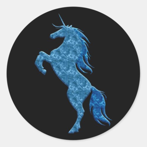 Blue Fire Unicorn Stickers